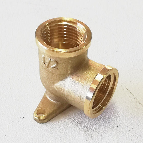 Gomito ottone FF da 1/2 con flangia