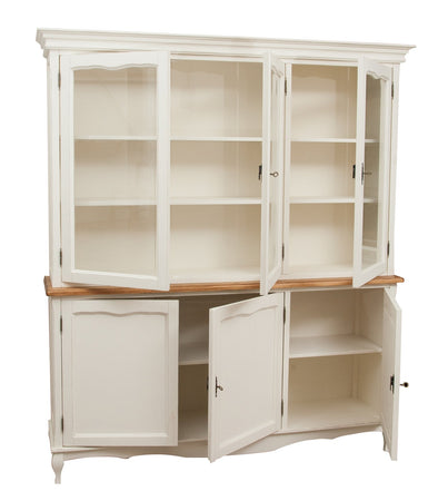 Biscottini Biscottini Credenza Libreria Tiglio Massello 175x41x207 Bianca Piano Naturale