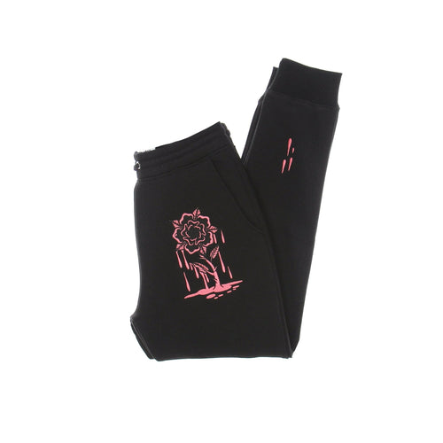 DOOMSDAY Pantalone Tuta Felpato Uomo Rose Embroidery Sweatpants Black da uomo
