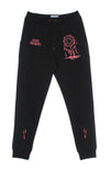 DOOMSDAY Pantalone Tuta Felpato Uomo Rose Embroidery Sweatpants Black da uomo