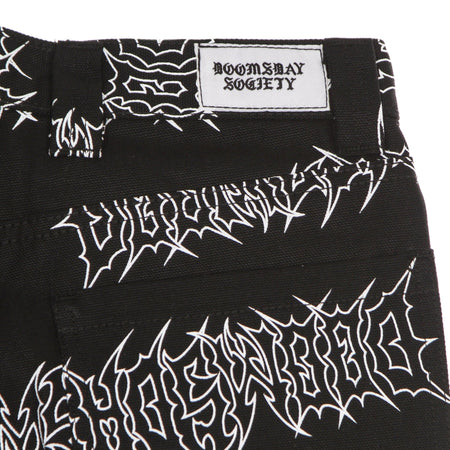 DOOMSDAY Pantalone Lungo Uomo Graffpunk Canvas Pant Black da uomo