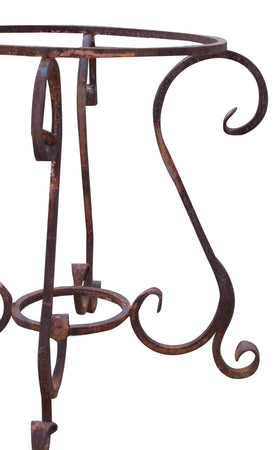 Biscottini Biscottini Base Tavolo Rotonda Ferro Pieno Forgiato Mano Naturale 65x60