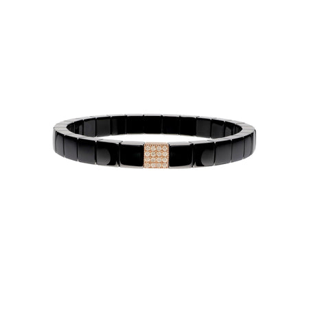 ROBERTO DEMEGLIO - BRACCIALE SACCO CERAMICA NERA LUCIDA E DIAMANTI