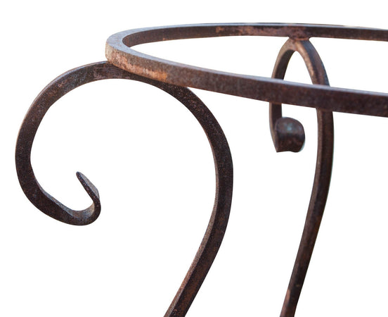 Biscottini Biscottini Base Tavolo Rotonda Ferro Pieno Forgiato Mano Naturale 65x60