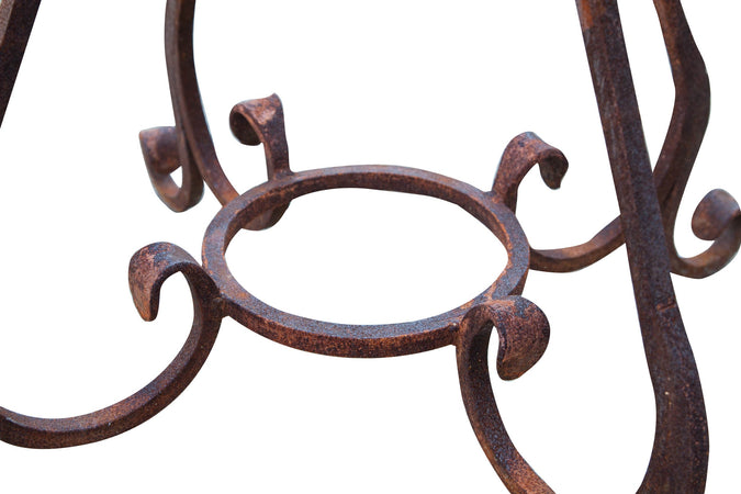 Biscottini Biscottini Base Tavolo Rotonda Ferro Pieno Forgiato Mano Naturale 65x60