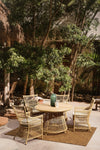 Sedia Adelma con braccioli in alluminio effetto rattan da giardino