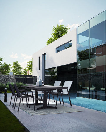 Sedia "Krion" struttura in alluminio con braccioli per interni ed esterni