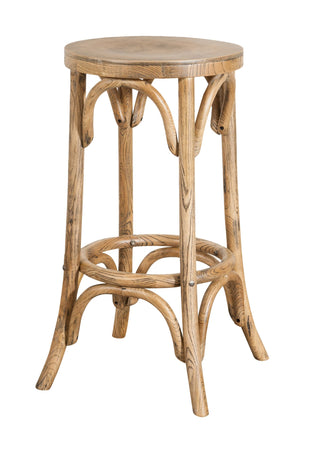 Biscottini Sgabello tipo Thonet in massello di frassino finitura noce chiaro anticato Diam.39XH75 cm.