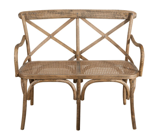 Biscottini Divanetto due posti tipo Thonet finitura noce chiaro L105XPR50XH90 cm. fascino