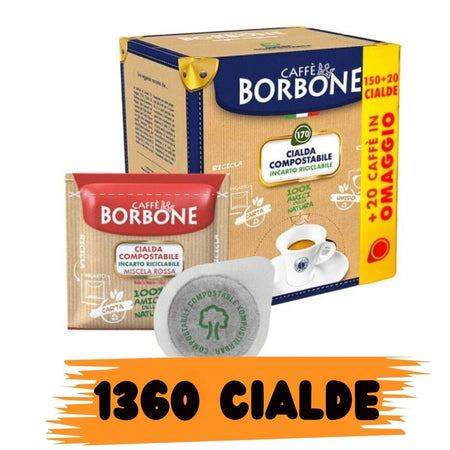 Caffè Borbone Cialda Compostabile, Miscela Rossa 170 Cialde Ese