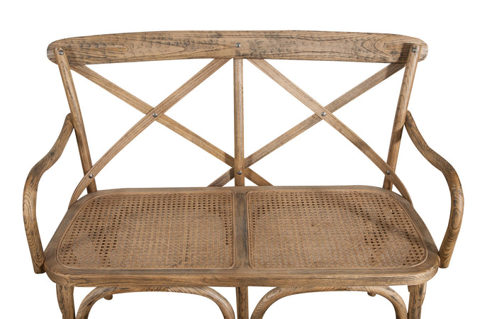 Biscottini Divanetto due posti tipo Thonet finitura noce chiaro L105XPR50XH90 cm. fascino