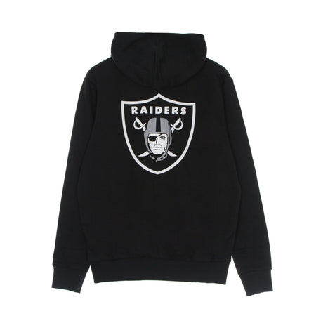 NEW ERA Felpa Cappuccio Uomo Nfl Outline Logo Po Hoodie Lasrai Black/white da uomo