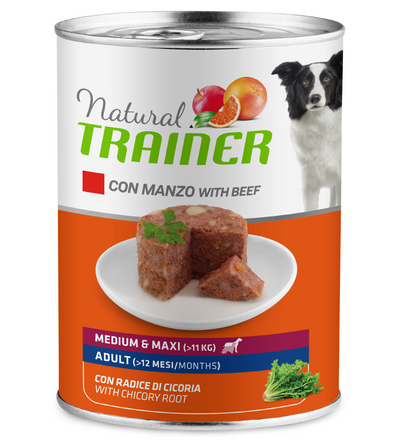 Natural Trainer Mantenimento umido Cani Adult medium & maxi manzo 400 gr