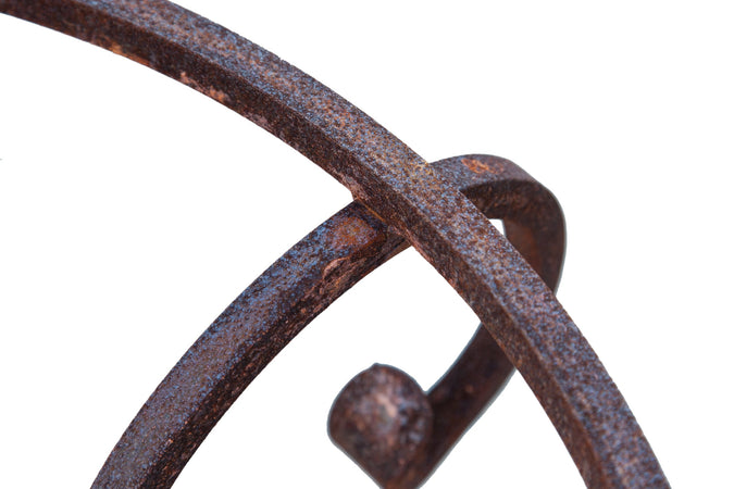 Biscottini Biscottini Base Tavolo Rotonda Ferro Pieno Forgiato Mano Naturale 65x60