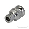 Adattatore porta inserti punte cacciaviti 1/4 per punte 25mm in acciaio cromo Silverline
