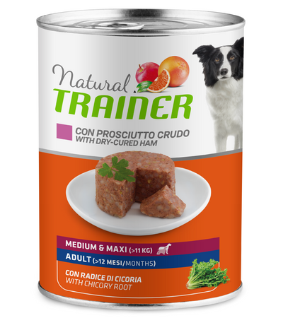 Natural Trainer Mantenimento umido Cani Adult medium & maxi prosciutto crudo 400 gr