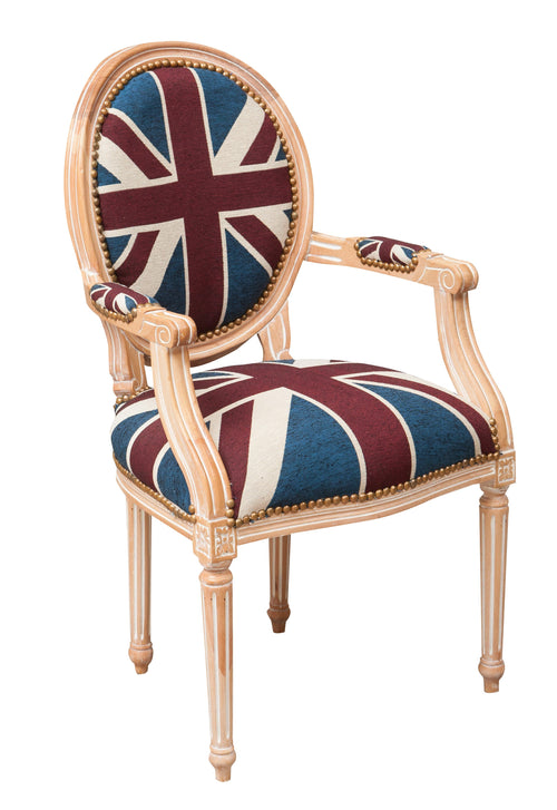 Biscottini Poltrona stile francese Luigi XVI in legno massello di faggio