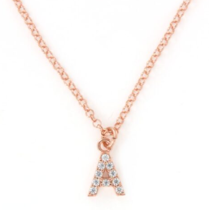 VERSARI - Collana con lettera iniziale A di zirconi bianchi incastonati