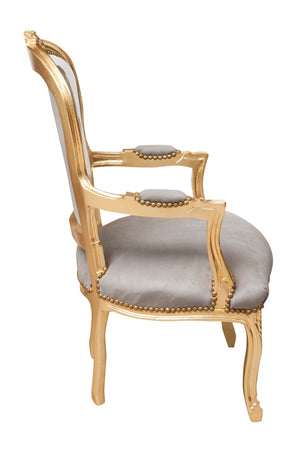 Biscottini Poltrona stile francese Luigi XVI in legno massello di faggio
