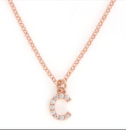 VERSARI - Collana con lettera iniziale C di zirconi bianchi incastonati