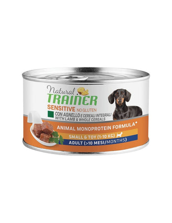 Natural Trainer No Gluten umido Cani Adult small & toy agnello e cereali 150 gr