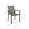 Sedia Konnor struttura in alluminio, seduta in textilene, ideale per interno ed esterno