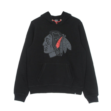 47 BRAND Felpa Cappuccio Uomo Nhl Imprint Burnside Hood Chibla Jet Black da uomo