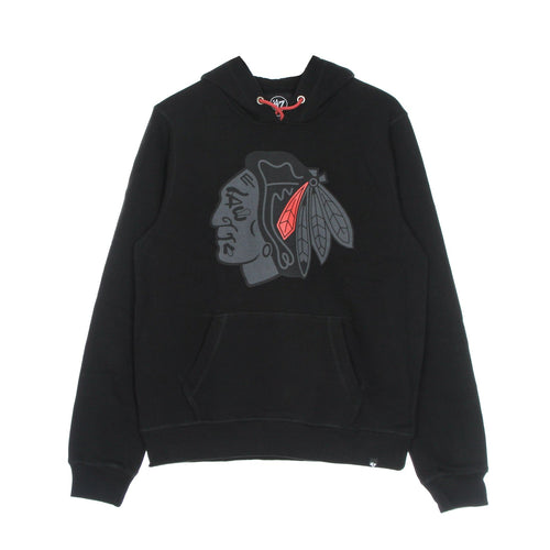 47 BRAND Felpa Cappuccio Uomo Nhl Imprint Burnside Hood Chibla Jet Black da uomo