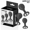 ADDICTED TOYS - SET DI 3 TAPPI ANALI CON GIOIELLO