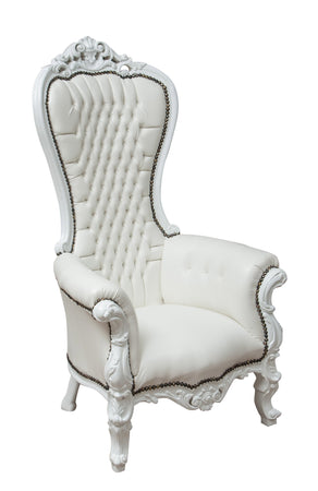 Biscottini Poltrona a trono stile francese Luigi XVI in legno massello di faggio L85XPR83XH145 cm