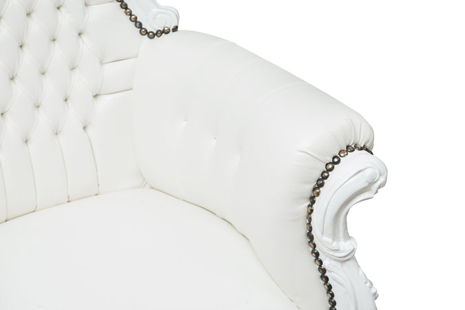 Biscottini Biscottini Poltrona Trono Stile Luigi XVI Faggio Massello Foglia Oro 85x83x145