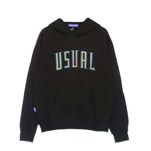 USUAL Felpa Cappuccio Uomo Stripe Hoodie Black da uomo