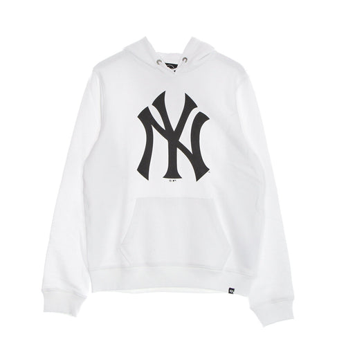47 BRAND Felpa Cappuccio Uomo Mlb Imprint Burnside Hoodie Neyyan White Wash da uomo
