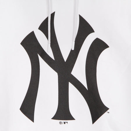 47 BRAND Felpa Cappuccio Uomo Mlb Imprint Burnside Hoodie Neyyan White Wash da uomo