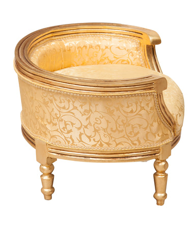 Biscottini Biscottini Pouf Luigi XVI Faggio Massello Patina Oro Intagliato Schienale