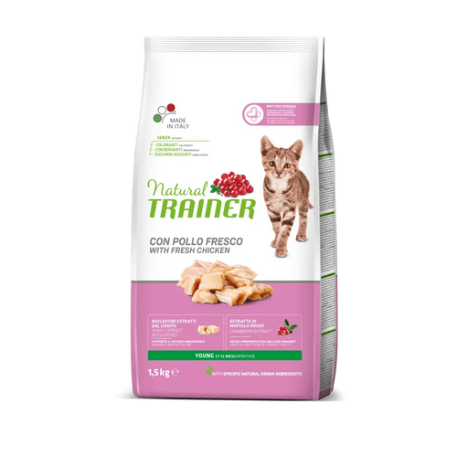 Natural Trainer Mantenimento mangime secco Gatti Young pollo 1,5 kg