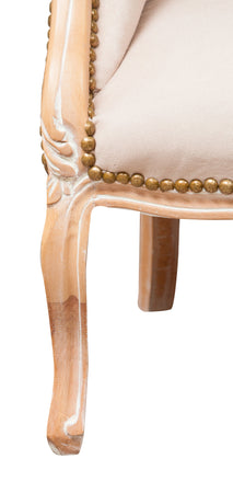 Biscottini Biscottini Poltrona Luigi XVI Francese Faggio Intagliata Bianco Shabby 63x57x80