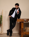 Chiodo Alberto - Chiodo Uomo Nero in Vero Montone Shearling con Pelo Nero