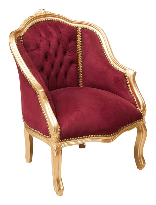 Biscottini Poltrona stile francese Luigi XVI in legno massello di faggioL63XPR57XH80 cm