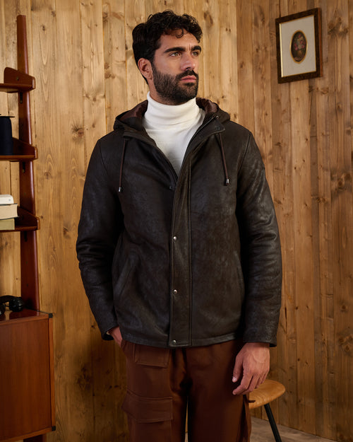 Benny - Piumino Uomo Nabuk in vera pelle Made in Italy