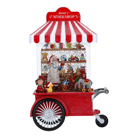 Carretto Babbo Natale con luci Led per decorazioni natalizie