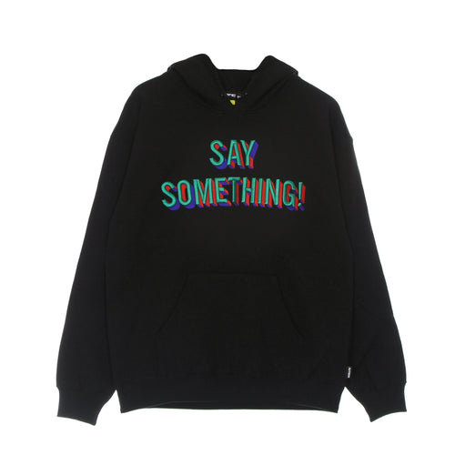 IUTER Felpa Cappuccio Uomo Say Something Hoodie Black da uomo
