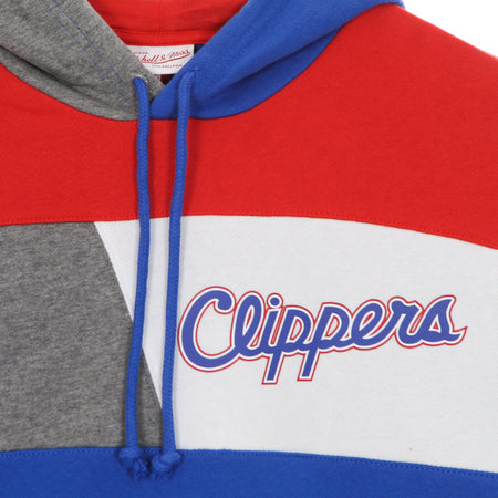 MITCHELL &amp; NESS Felpa Cappuccio Uomo Nba Color Blocked Fleece Hoodie Loscli Royal da uomo