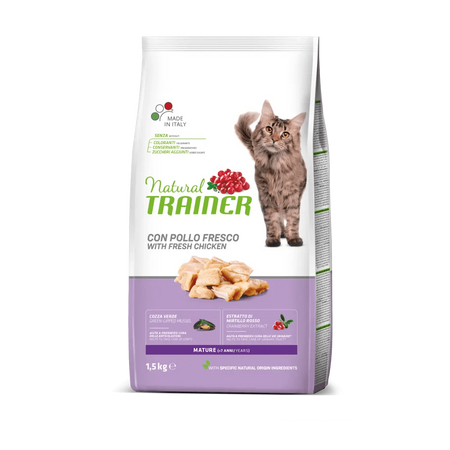 Natural Trainer Mantenimento mangime secco Gatti Mature pollo 1,5 kg