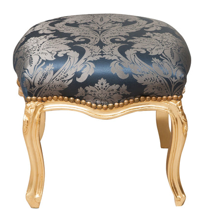 Biscottini Panchetto poggiapiedi stile francese Luigi XVI in legno massello di faggio L42XPR42XH42 cm