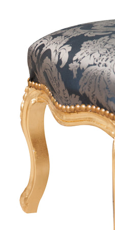 Biscottini Panchetto poggiapiedi stile francese Luigi XVI in legno massello di faggio L42XPR42XH42 cm