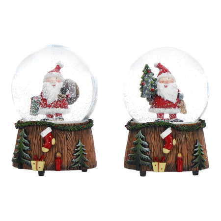 Sfera di vetro Babbo Natale con acqua e neve decorazione natalizia h 14,5 cm