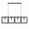 Lampadario Contemporaneo Plaza Acciaio Nero 4 Luci E27