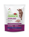 Natural Trainer Sterilised mangime secco Gatti Adult tacchino e fibra di pisello