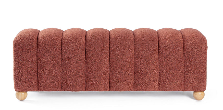 Panca "Zora" struttura in MDF rivestimento in poliestere effetto boucle'